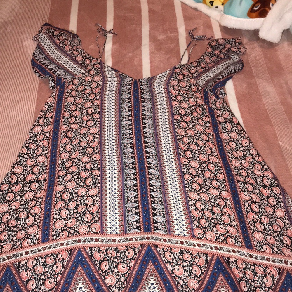 Printed Long strapped off the shoulder top